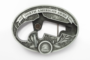 North American Arms Lr Oval Ornate Belt Buckle