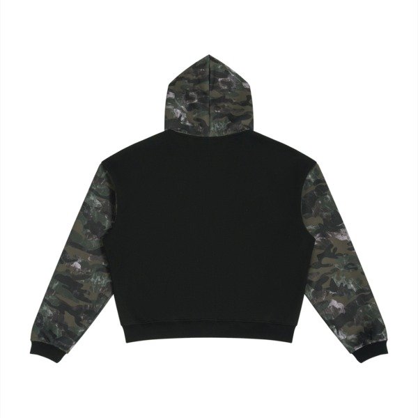 Unisex Colorblock Camo Full Zip Boxy Hoodie - Image 2