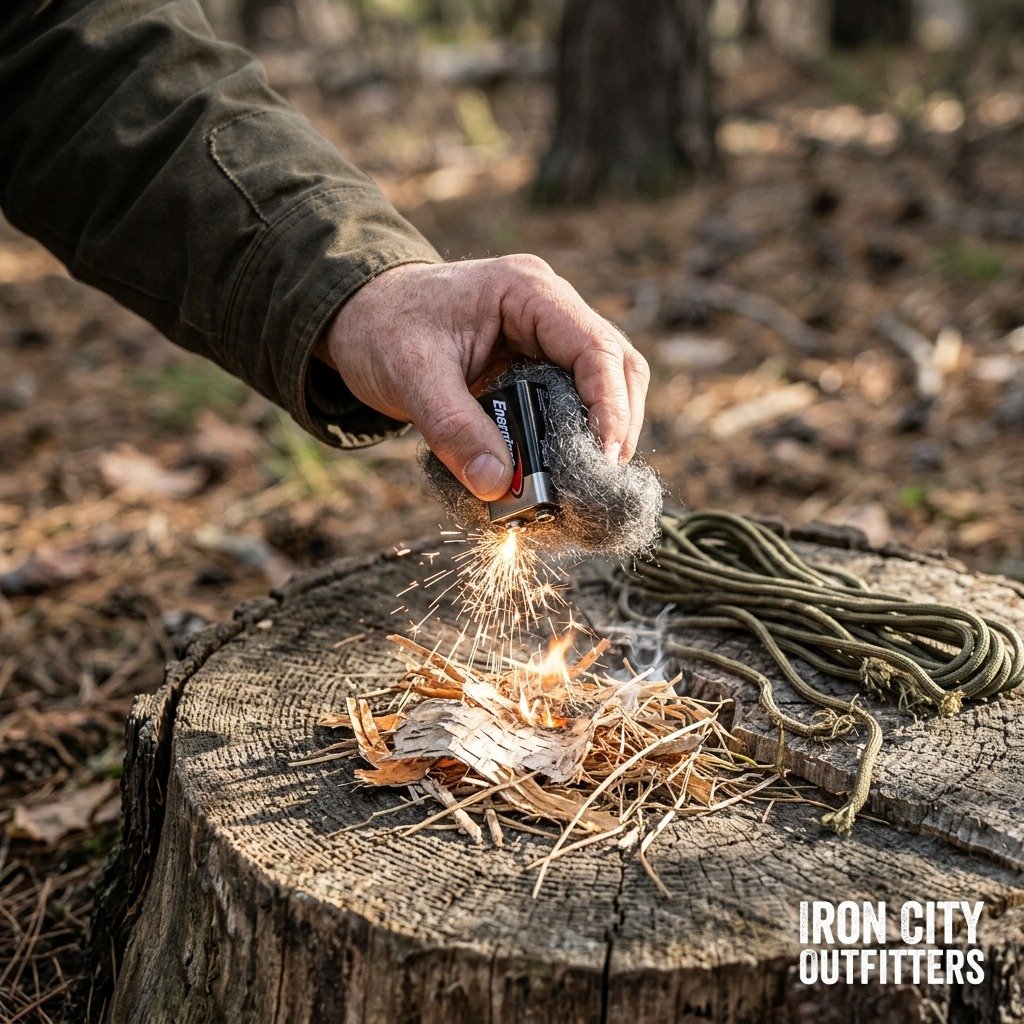 Battery and Steel Wool: Igniting Fire From a ‘Dead’ Cell in Under Ten Seconds