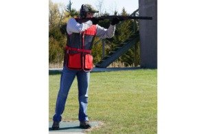 Bob Allen Full Mesh Dual Pad Shooting Vest, Red, in use
