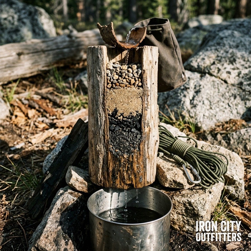 Water From Ash: Building a Field-Expedient Charcoal-Sand Filtration Cascade